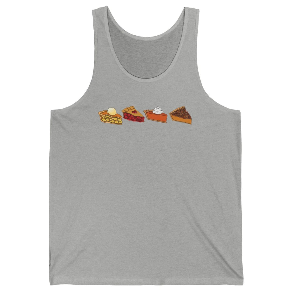 Retro Thanksgiving Pies Pumpkin Pie Pecan Pie Apple Pie Fall Unisex Jersey Tank