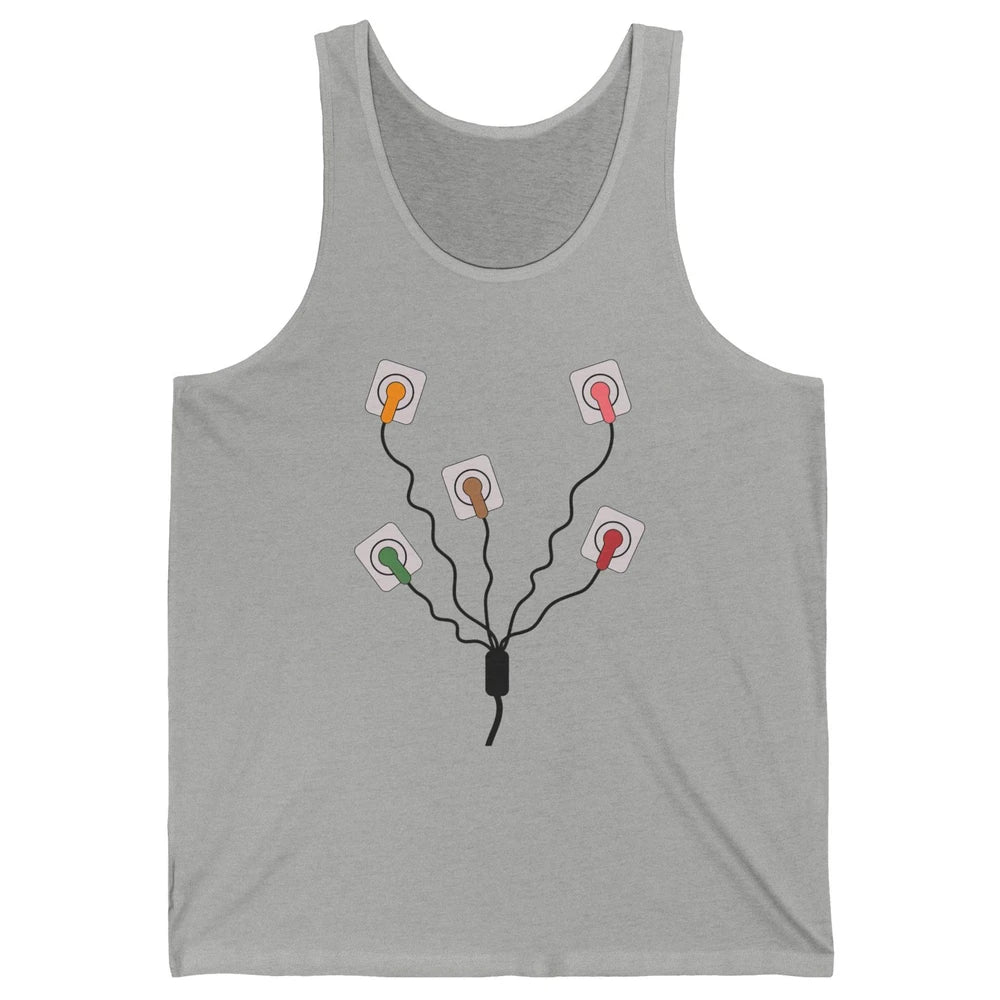 Electrocardiogram EKG Nurse Leads Cheat Sheet Telemetry Tech Unisex Jersey Tank