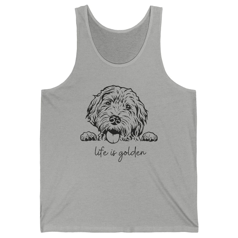 Life is Golden Dog Mom Goldendoodle Mama Mother's Day Gift Unisex Jersey Tank