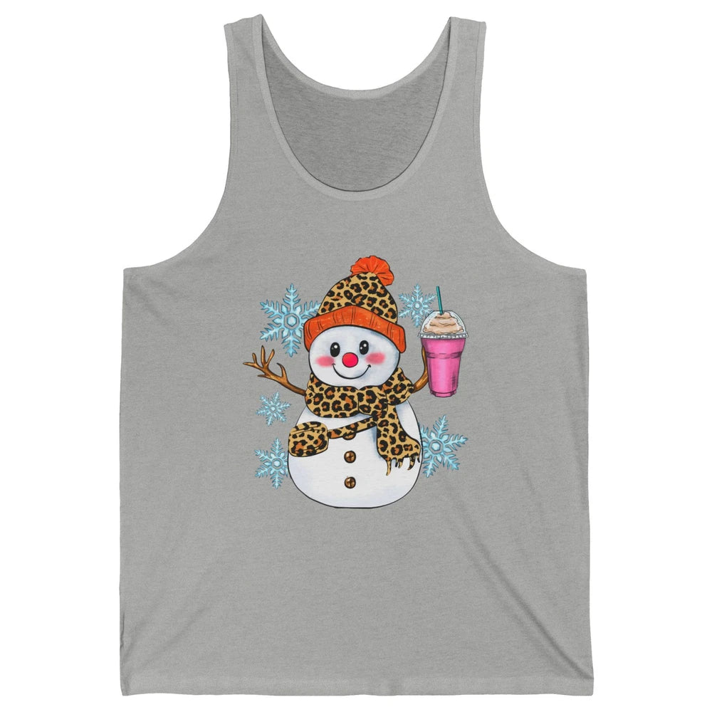 Retro Leopard Christmas Bougie Snowman Boojee Winter Holiday Unisex Jersey Tank