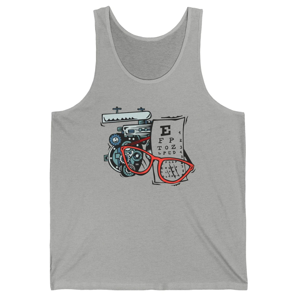 Optometry Tools Phoropter Eyeglasses Ophthalmology Optician Unisex Jersey Tank