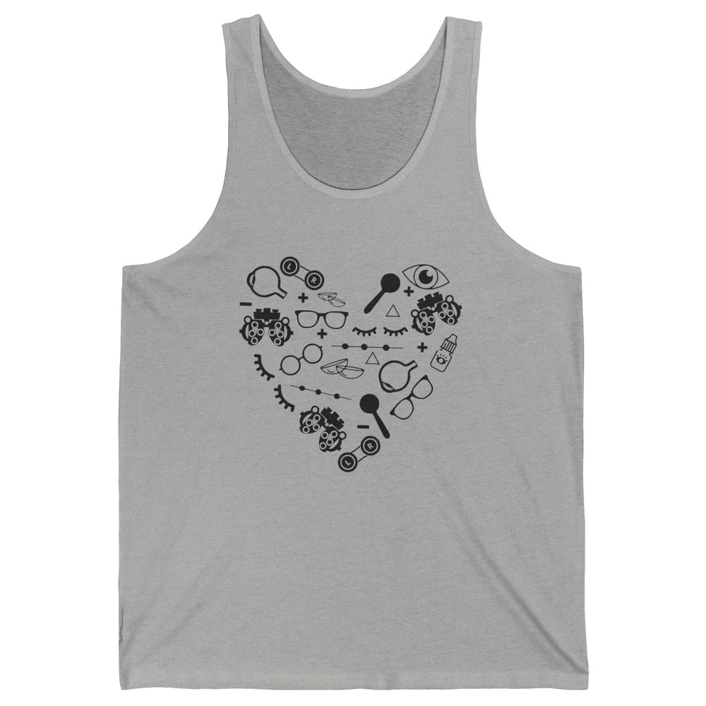 Optometry Symbols Heart Eyeglasses Spectacles Optician Life Unisex Jersey Tank