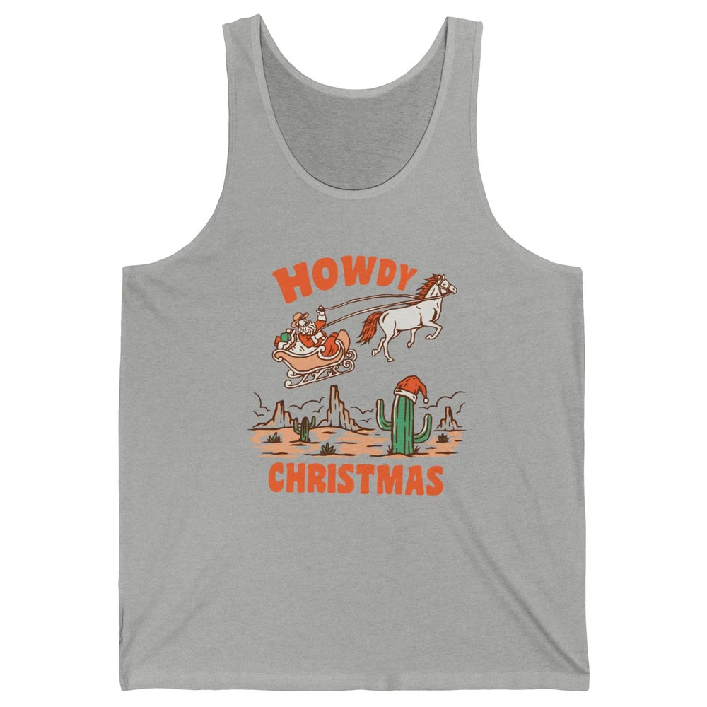 Desert Santa Riding Horse Howdy Christmas Western Country Unisex Jersey Tank