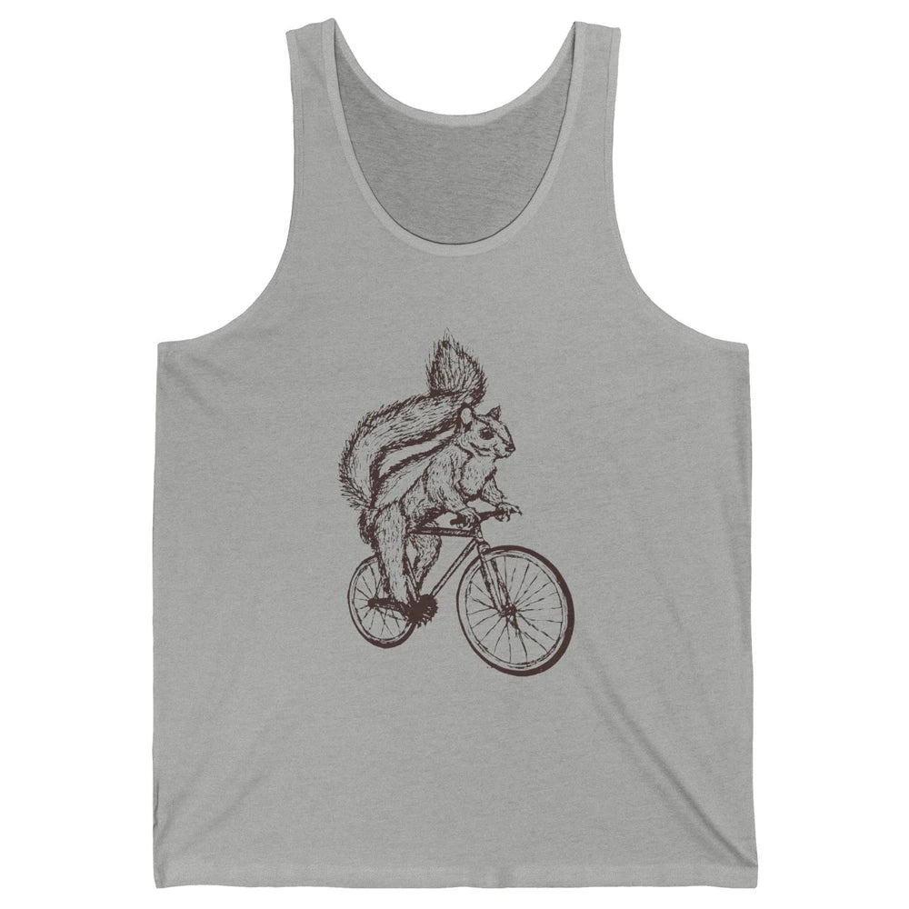 Funny Squirrel Riding A Bicycle Drawn Bike Squirrel Lovers Unisex Jersey Tank