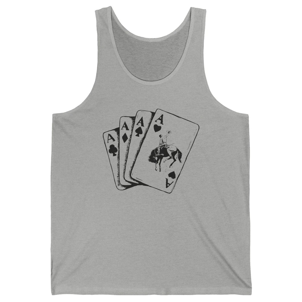 Punchy Cowboy Hold Your Horses Cards Western Country Rodeo Unisex Jersey Tank