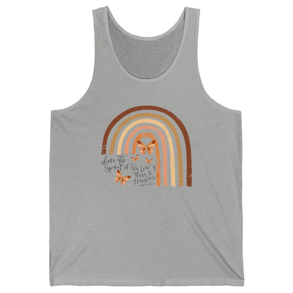 Retro Rainbow Christian Where Spirit Of The Lord Is Bible Unisex Jersey Tank