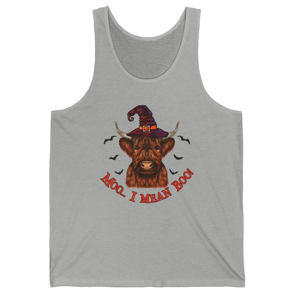 Funny Moo I Mean Boo Ghost Cow Spooky Farm Witch Halloween Unisex Jersey Tank
