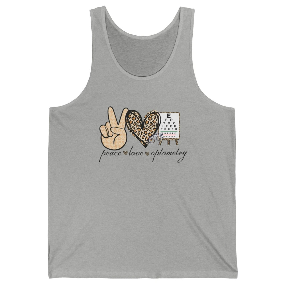 Peace Love Optometry Leopard Optometrist Optician Life Gift Unisex Jersey Tank