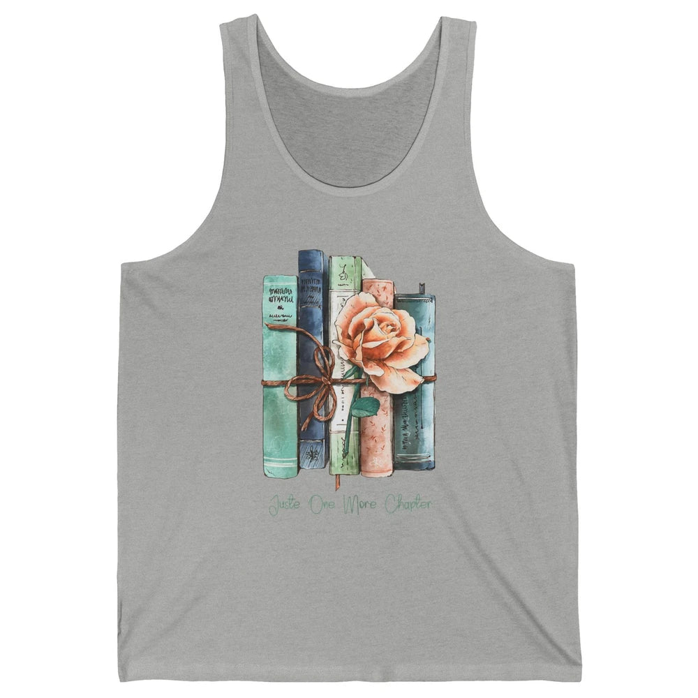 Just One More Chapter Minimalist Floral Book Page Aesthetic Unisex Jersey Tank