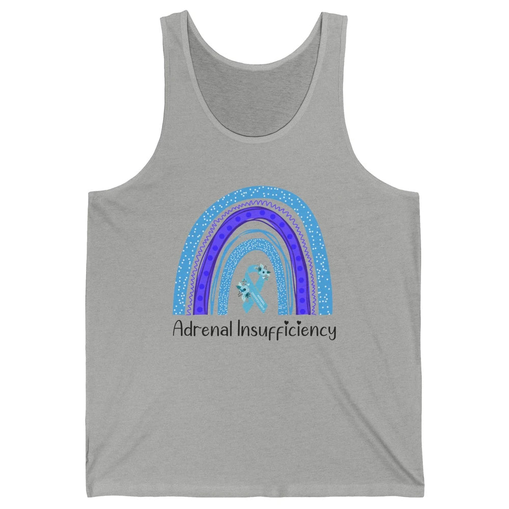 Adrenal Insufficiency Awareness Floral Light Blue Ribbon Unisex Jersey Tank