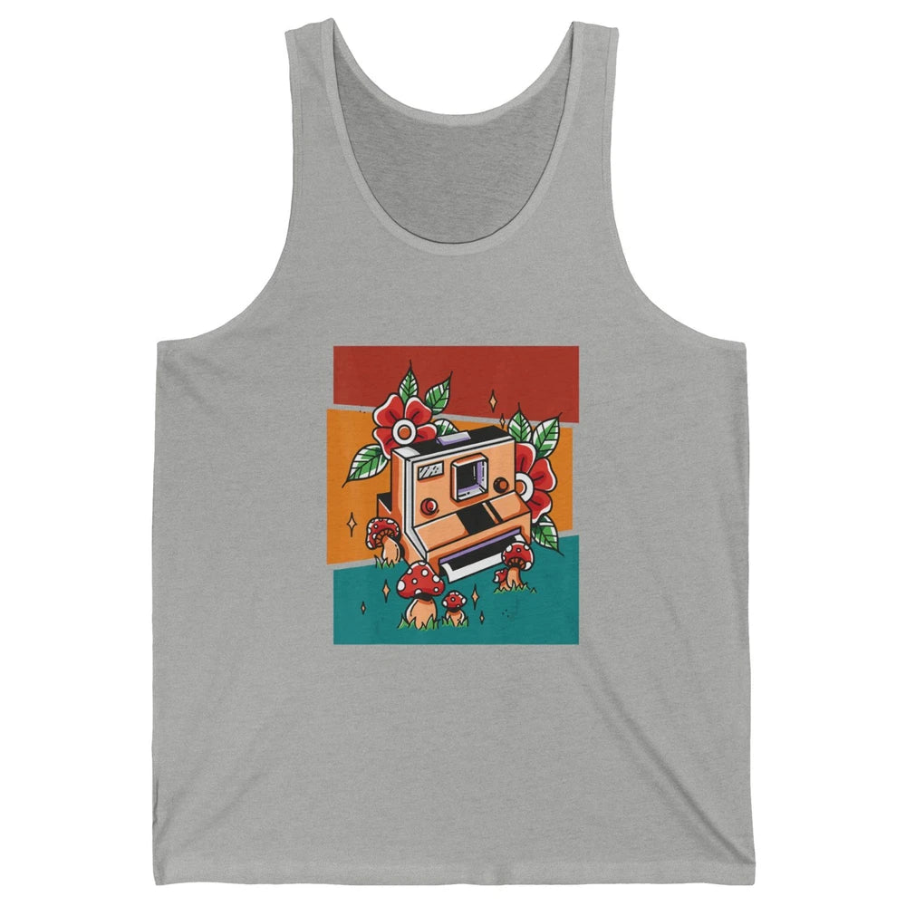 Cute Photography Mushroom Retro Camera Photographer Life Unisex Jersey Tank