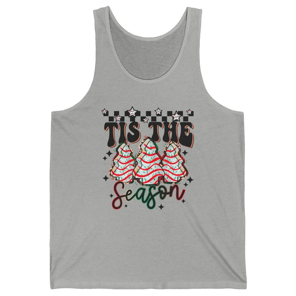 Funny Christmas Tree Cake Tis The Season Debbie Western Xmas Unisex Jersey Tank