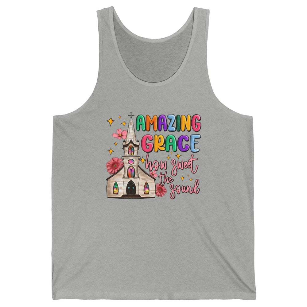Christian Church Amazing Grace How Sweet The Sound Religious Unisex Jersey Tank