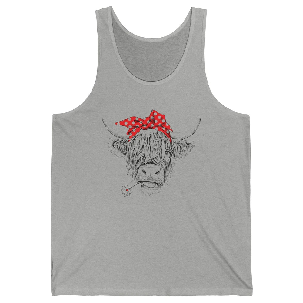 Funny Highland Cow Not Today Heifer Cow Lovers Farmer Gift Unisex Jersey Tank