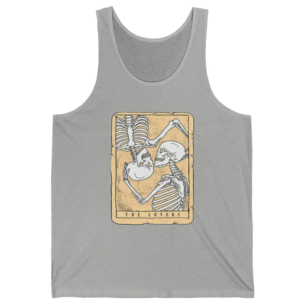 Tarot Card The Lovers Skeleton Couple Funny Skull Vintage Astrology Gothic Happy Valentine's Day Unisex Jersey Tank