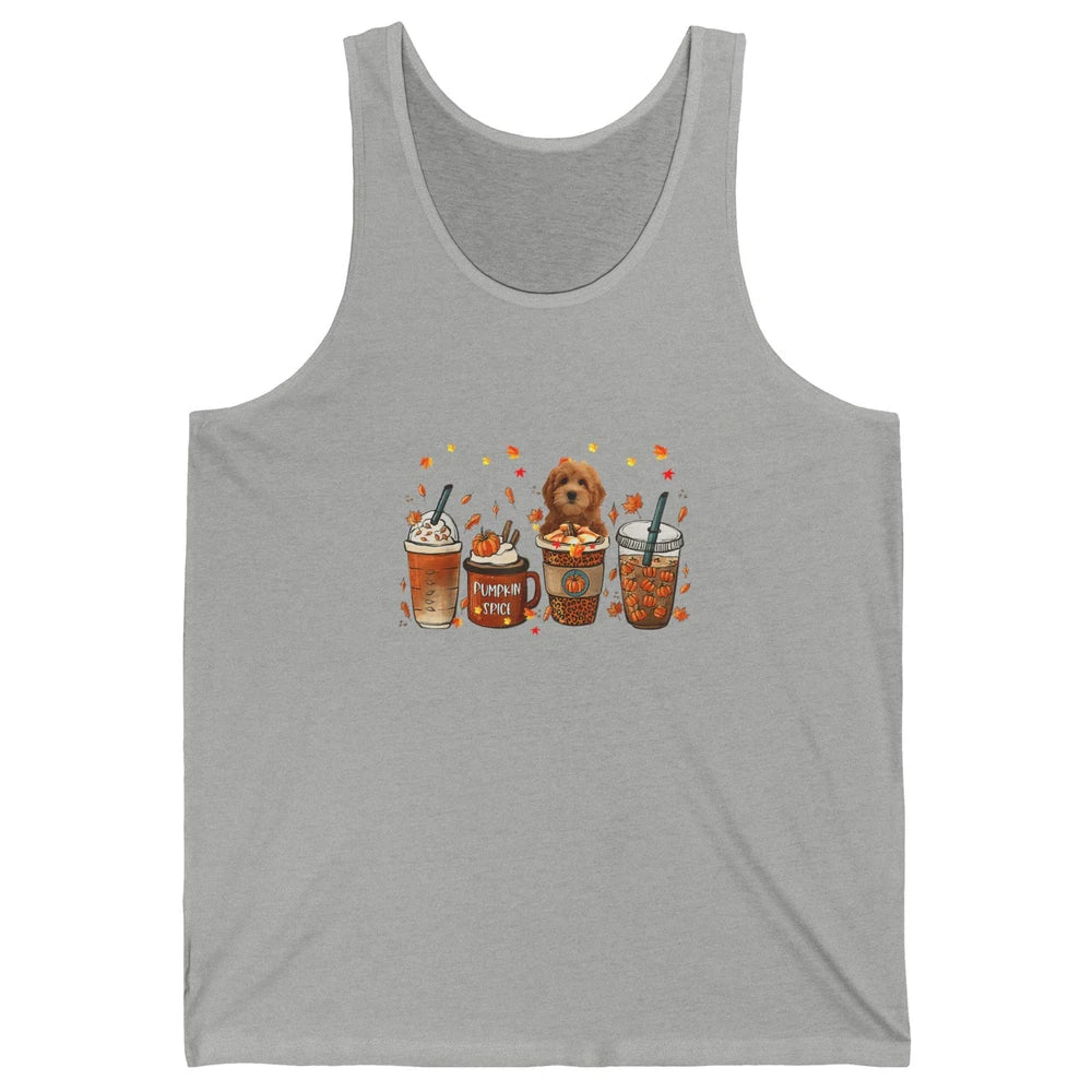 Golden Doodle Dog Fall Coffee Pumpkin Spice Dog Thanksgiving Unisex Jersey Tank