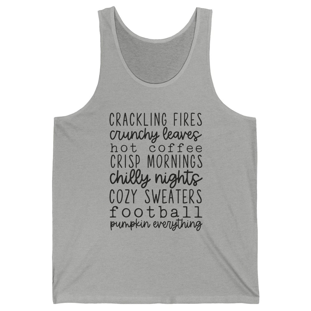 Fall Favorite Crackling Fire Pumpkin Everything Thanksgiving Unisex Jersey Tank