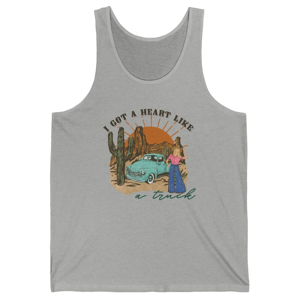 I Got A Heart Like A Truck Western Boho Sunset Girl Desert Unisex Jersey Tank