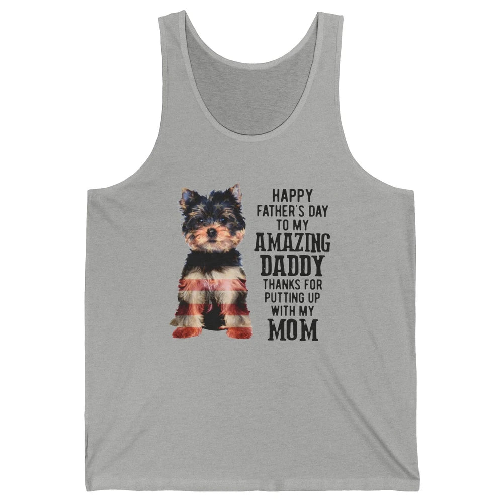 Yorkshire Terrier Fathers Day To My Amazing Dad Yorkie Lover Unisex Jersey Tank