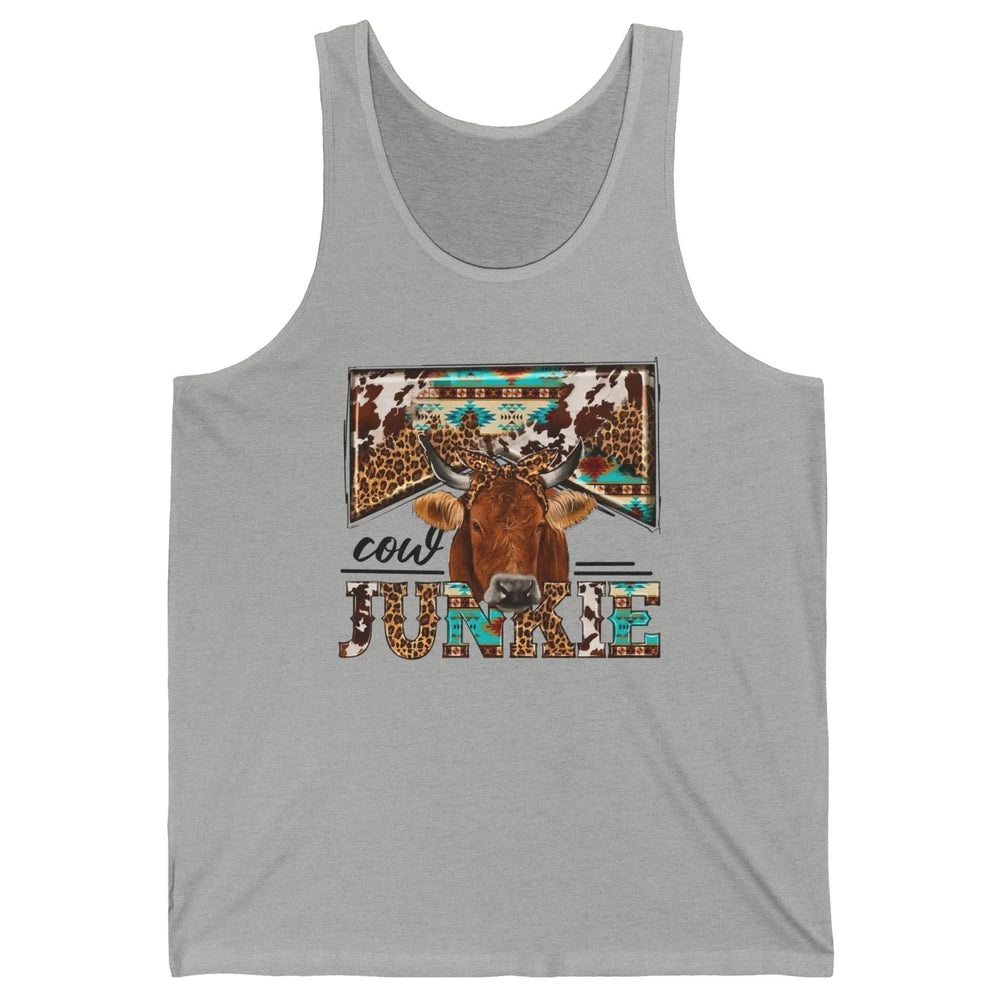 Retro Leopard Bandana Cow Junkie Western Country Farm Animal Unisex Jersey Tank