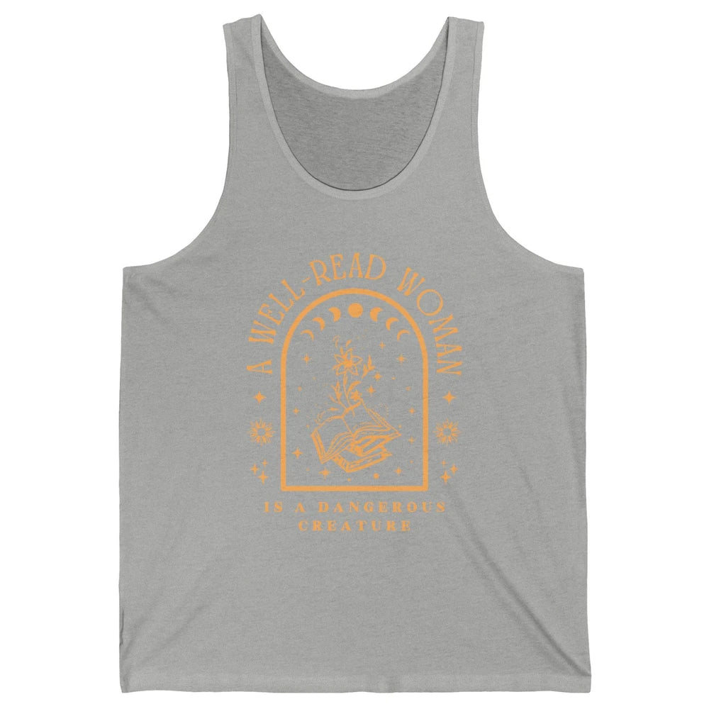 Aesthetic Read Books Moon Phase Librarian Bookworm Bookish Unisex Jersey Tank