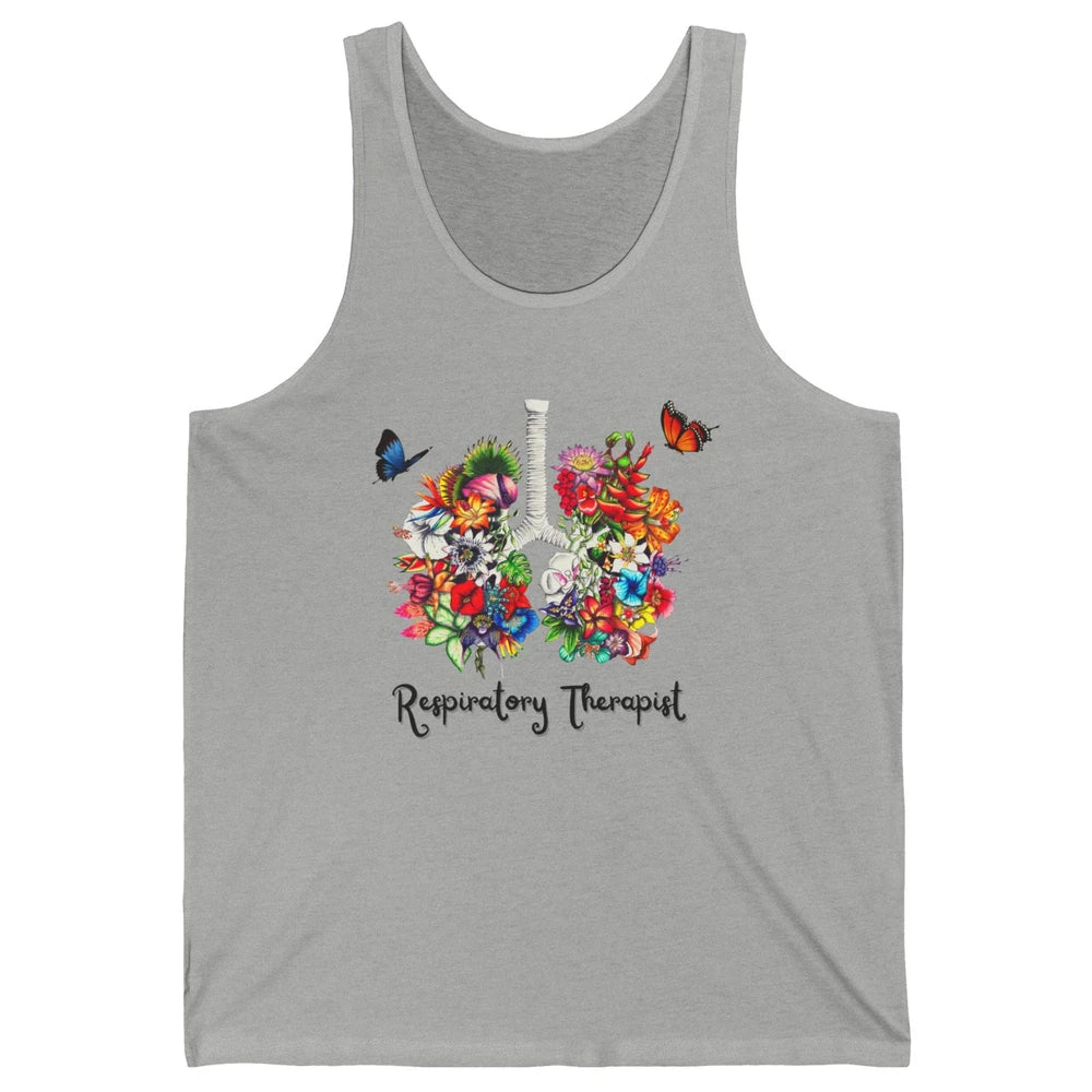 Respiratory Therapy Floral Lung Respiratory Therapist Gift Unisex Jersey Tank