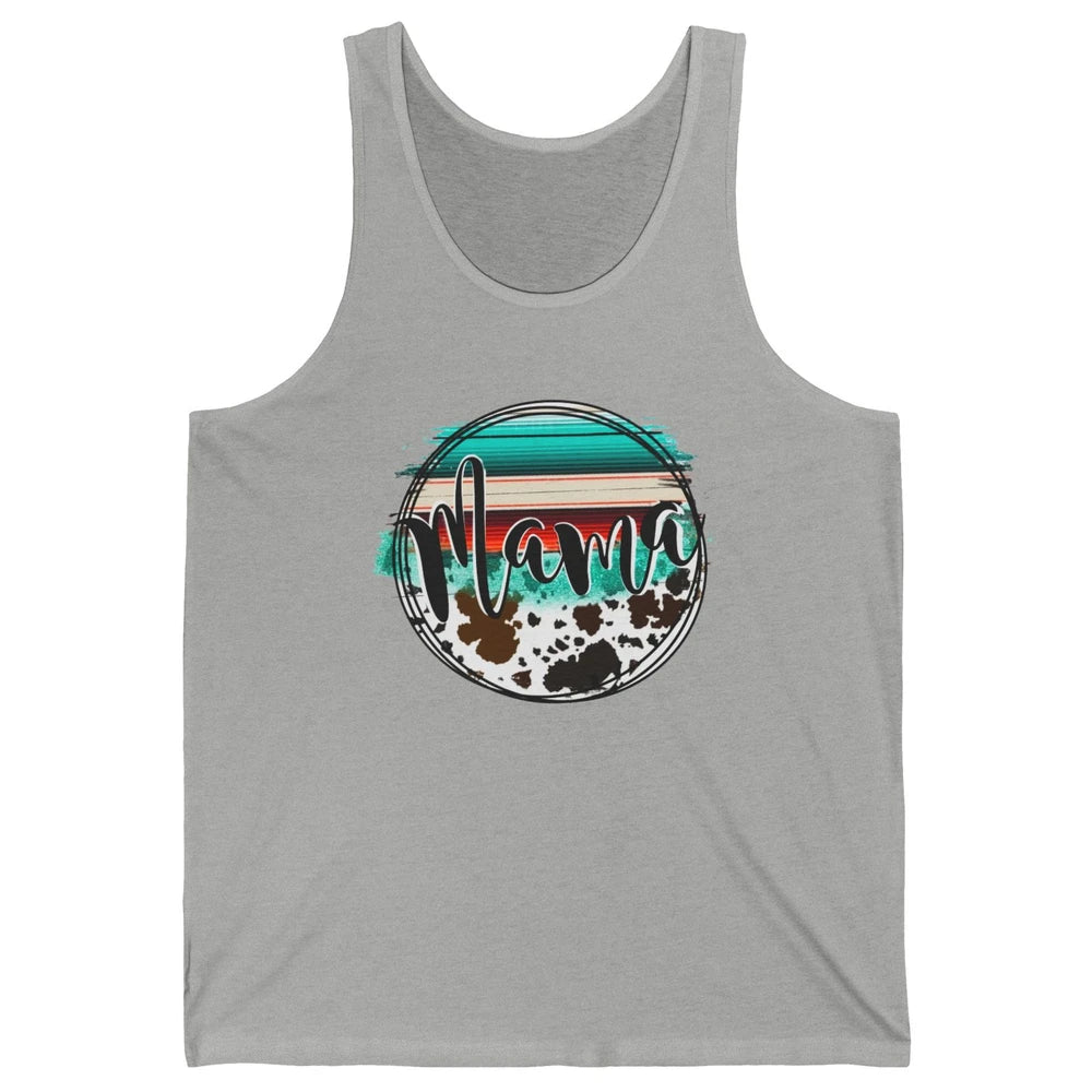 Western Country Boho Mama Cowhide Turquoise Western Mama Unisex Jersey Tank