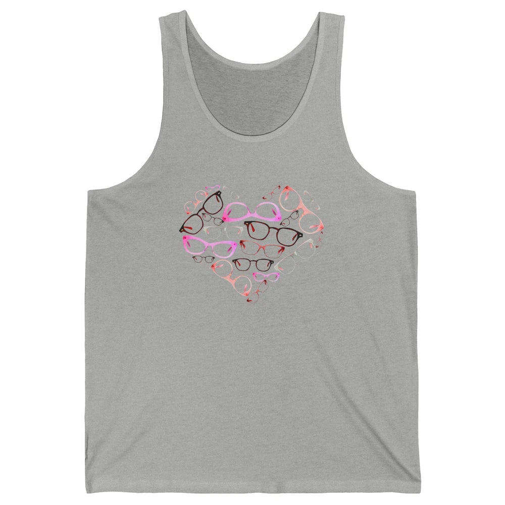 Optometrist Eyeglasses Heart Valentines Day Optician Life Unisex Jersey Tank