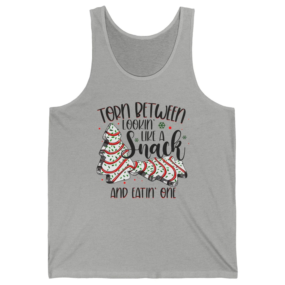 Christmas Tree Cake Torn Between Look Like a Snack Eat One Unisex Jersey Tank