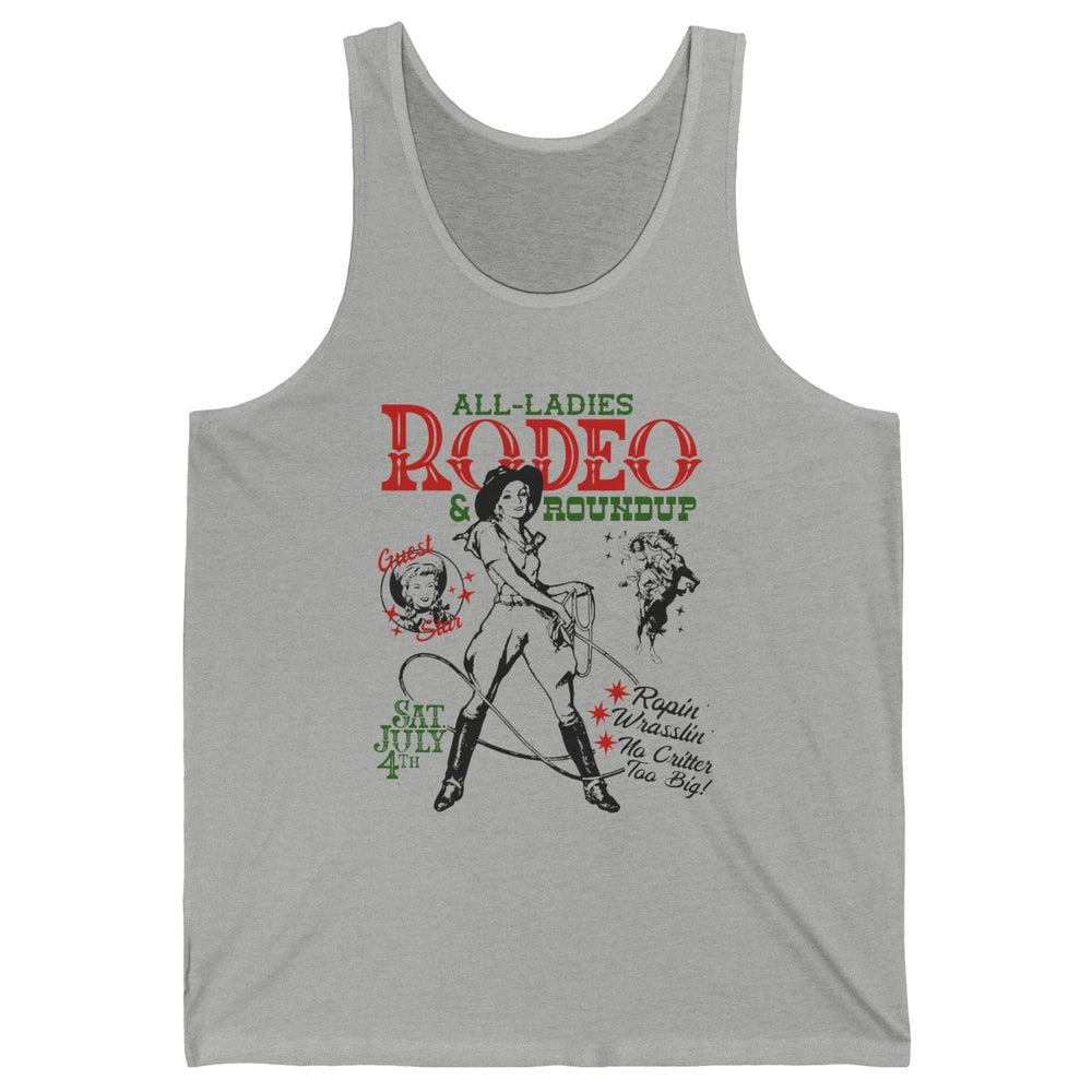 Retro Cowgirl All Ladies Roundup Western Country Rodeo Mom Unisex Jersey Tank
