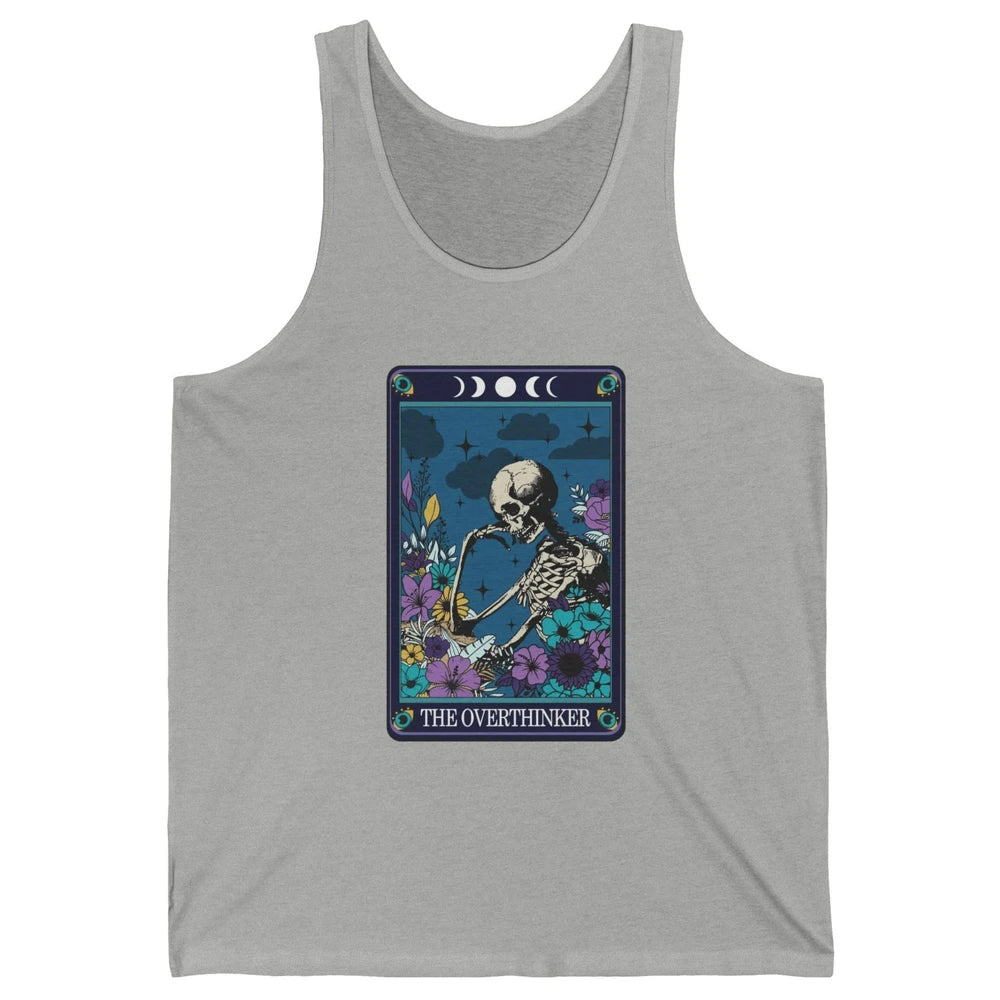 Floral Skeleton The Overthinker Tarot Card Halloween Costume Unisex Jersey Tank