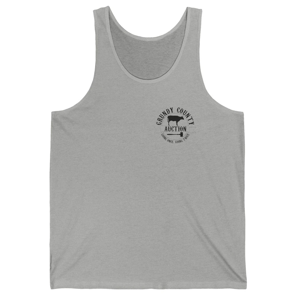 Bull Skull Grundy County Auction Western Country Cowboy Gift Unisex Jersey Tank