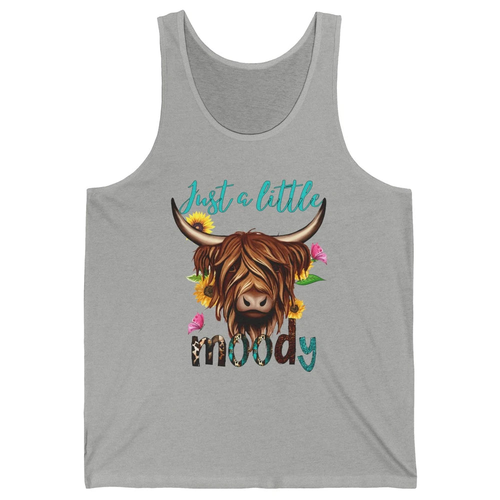 Funny Heifer Cow Just A Little Moody Leopard Western Country Unisex Jersey Tank