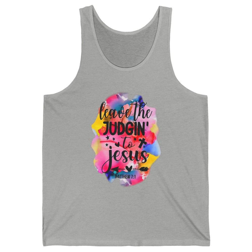 Colorful Leave Judging Faith Christian Jesus God Bible Verse Unisex Jersey Tank