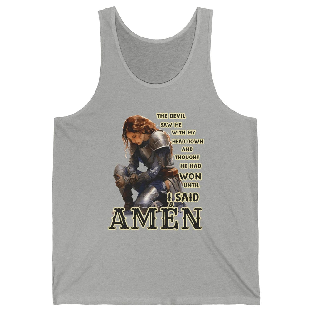 Knight Templar Christian The Devil Saw Me With My Head Down Unisex Jersey Tank