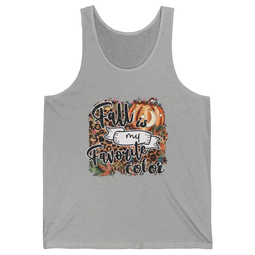 Retro Pumpkin Fall Is My Favorite Color Leopard Autumn Gift Unisex Jersey Tank