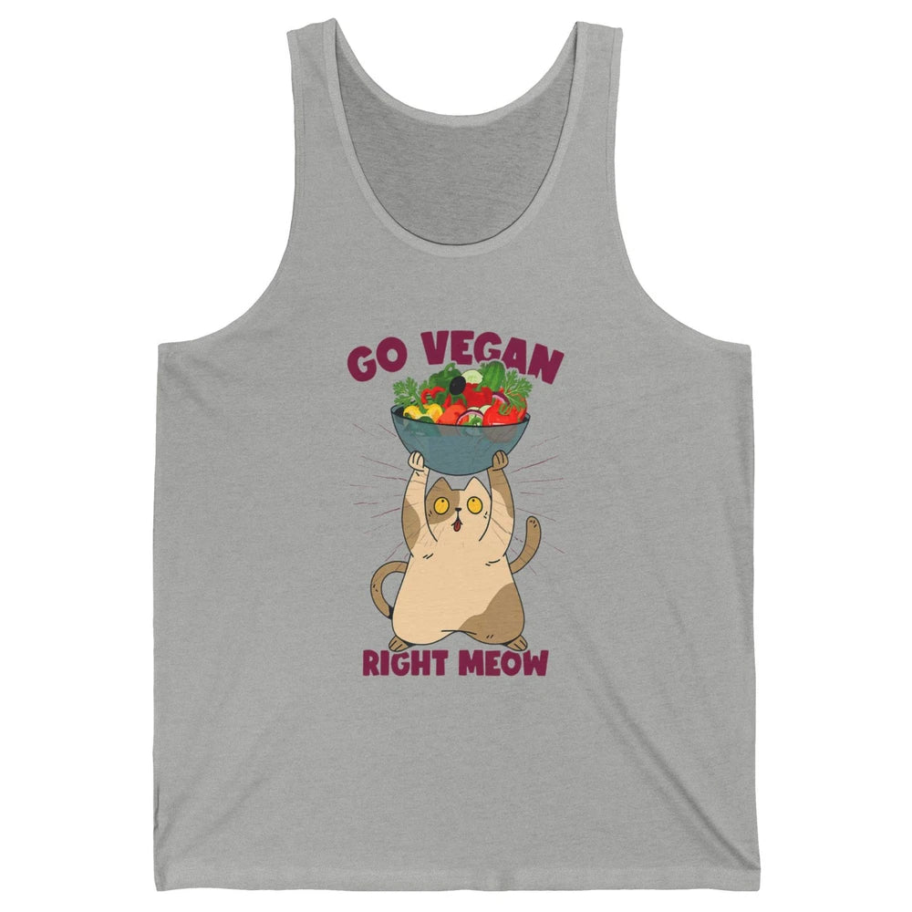 Funny Go Vegan Cat Plant Based Diet Animal Pet Vegetarian Unisex Jersey Tank