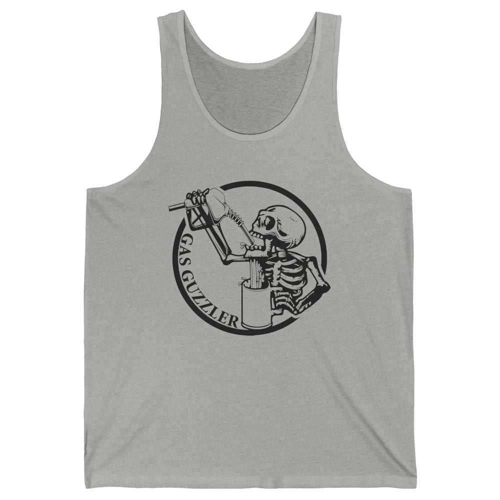 Funny Skeleton Gas Guzzler Sarcastic Skeleton Halloween Unisex Jersey Tank