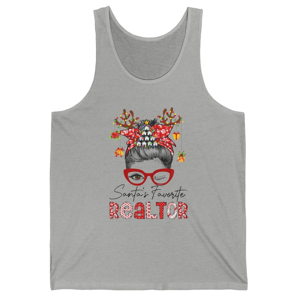 Merry Christmas Xmas Santa Messy Hair Realtor Real Estate Unisex Jersey Tank