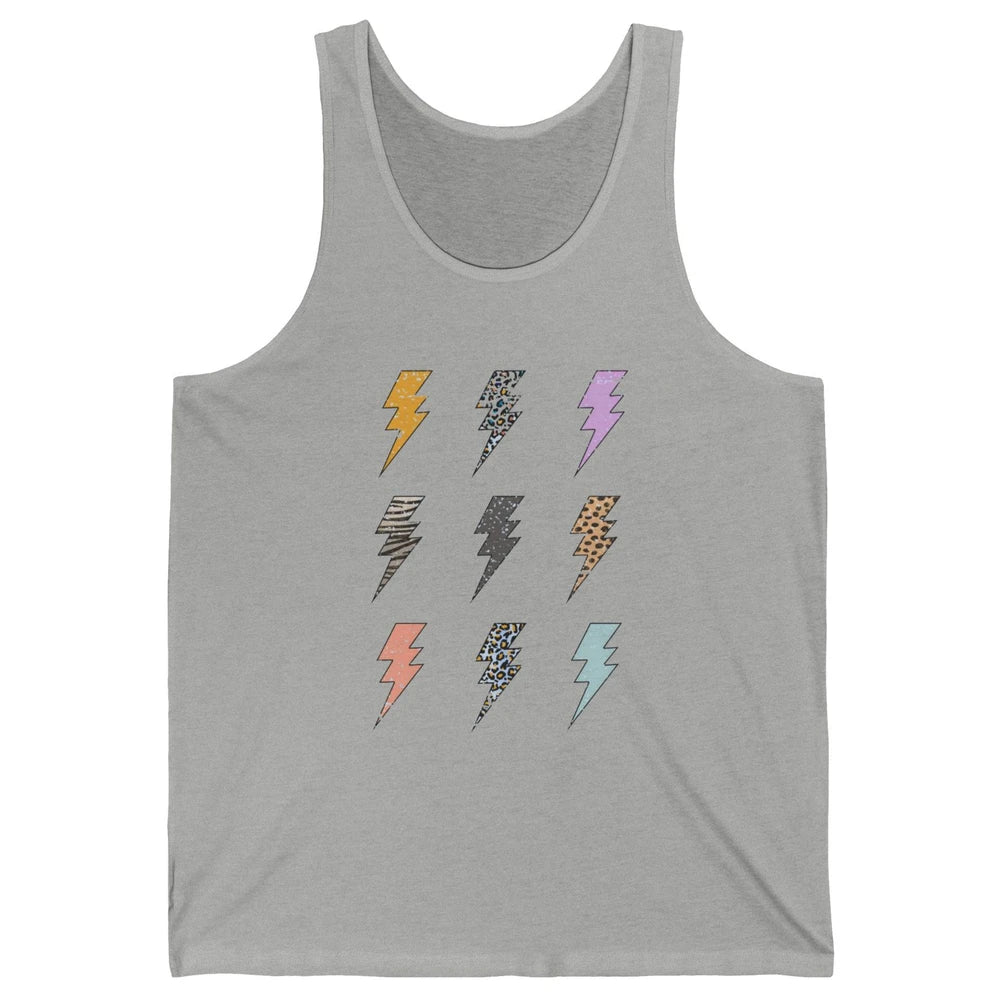 Preppy Lightning Bolt Colorful Leopard Cheetah Western Retro Unisex Jersey Tank