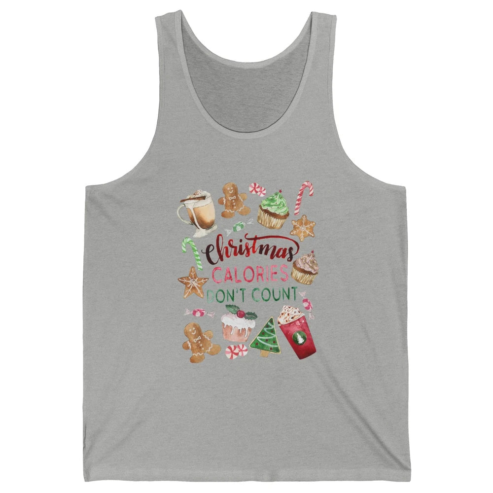 Funny Christmas Favorites Calories Dont Count Christmas Cake Unisex Jersey Tank