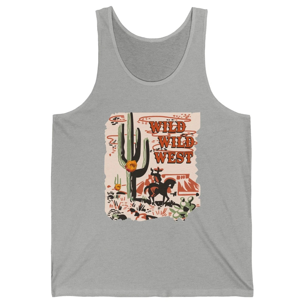 Retro Cowboy Wild Wild West Desert Cactus Western Cowgirl Unisex Jersey Tank