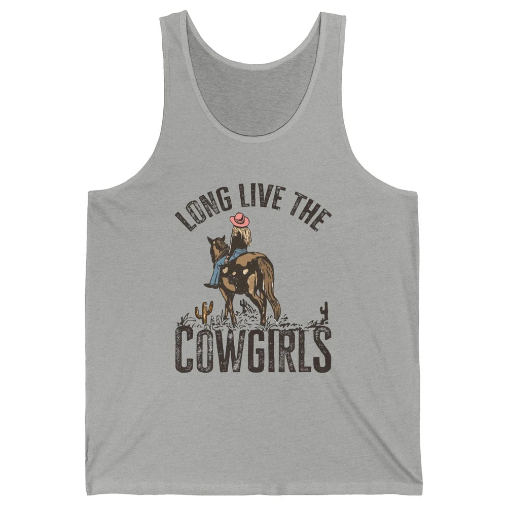 Retro Long Live The Cowgirls Horseback Rider Western Country Unisex Jersey Tank