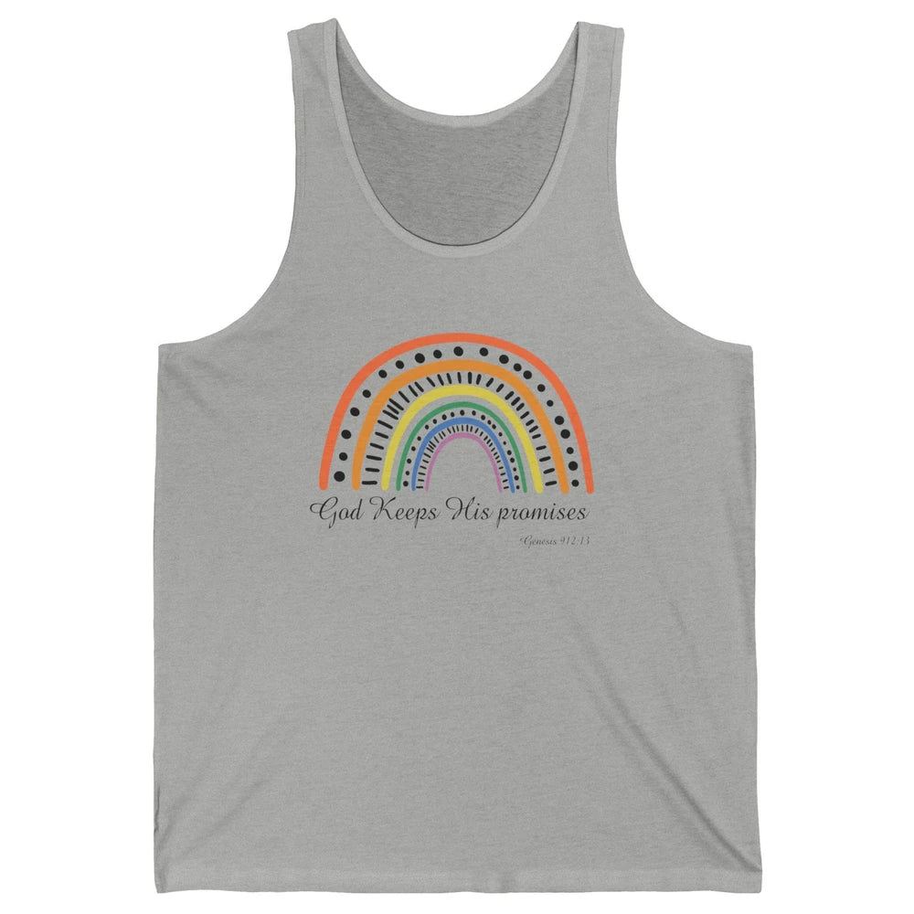 Retro Rainbow God Keeps His Promises Christian Religious Unisex Jersey Tank