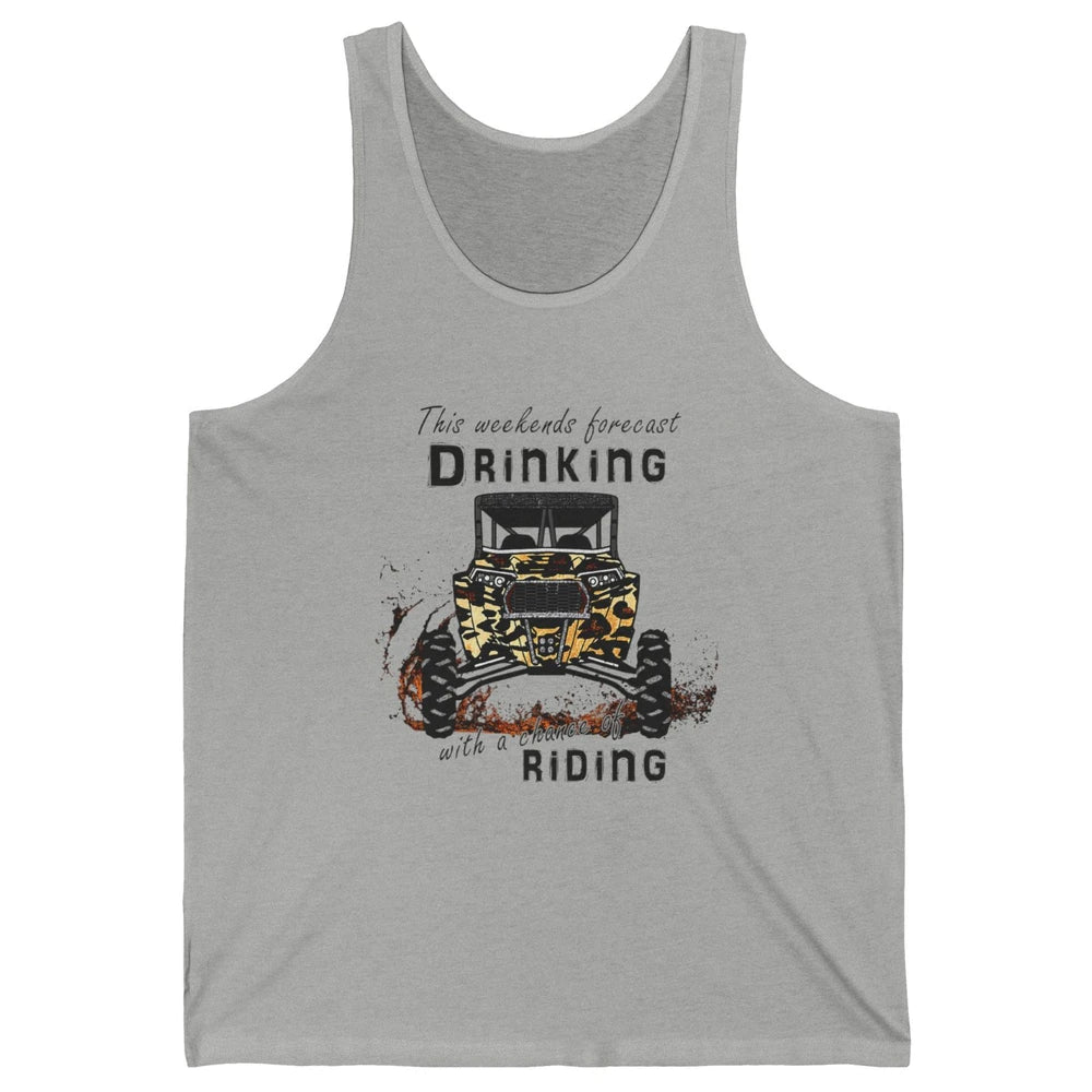 Leopard UTV Weekend Forecast Drinking Offroad Riding SXS Mud Unisex Jersey Tank