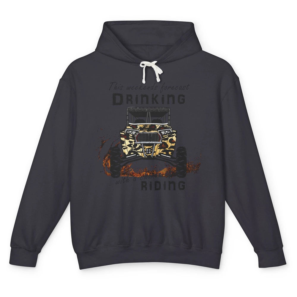 Leopard UTV Weekend Forecast Drinking Mud Riding SXS Life Unisex Lightweight Hoodie