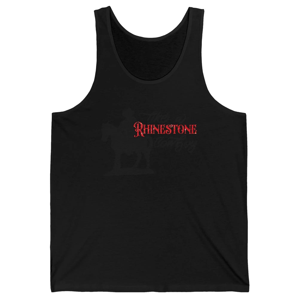 Cowboy Riding Horse Rhinestone Cowboy Western Country Gift Unisex Jersey Tank