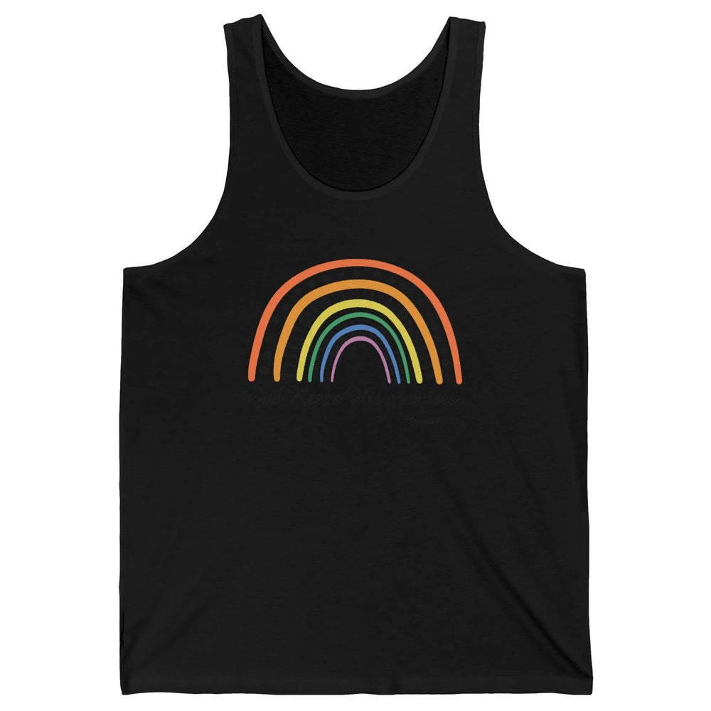 Retro Rainbow God Keeps His Promises Christian Religious Unisex Jersey Tank