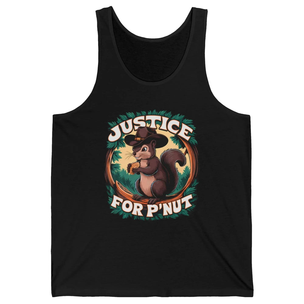 Justice For P'Nut Cute Peanut Squirrel Cowboy Funny Rodeo Howdy Western Country Unisex Jersey Tank