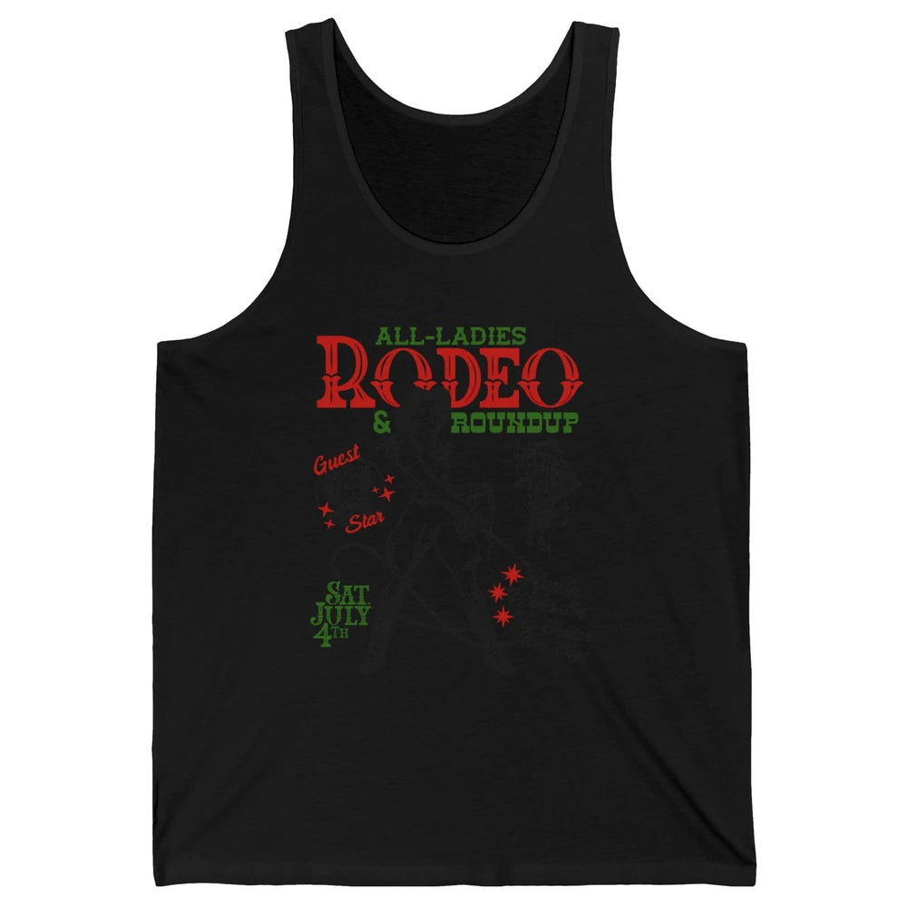 Retro Cowgirl All Ladies Roundup Western Country Rodeo Mom Unisex Jersey Tank
